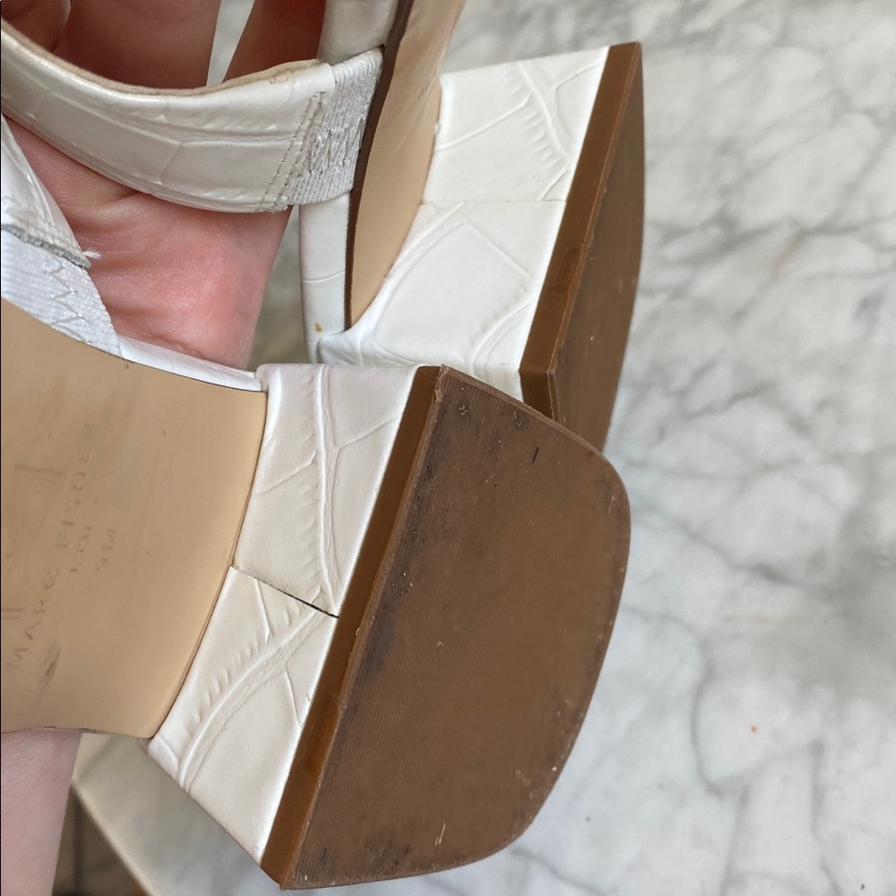 Marc Fisher White Women's Slide Sandals - Picture 10 of 11